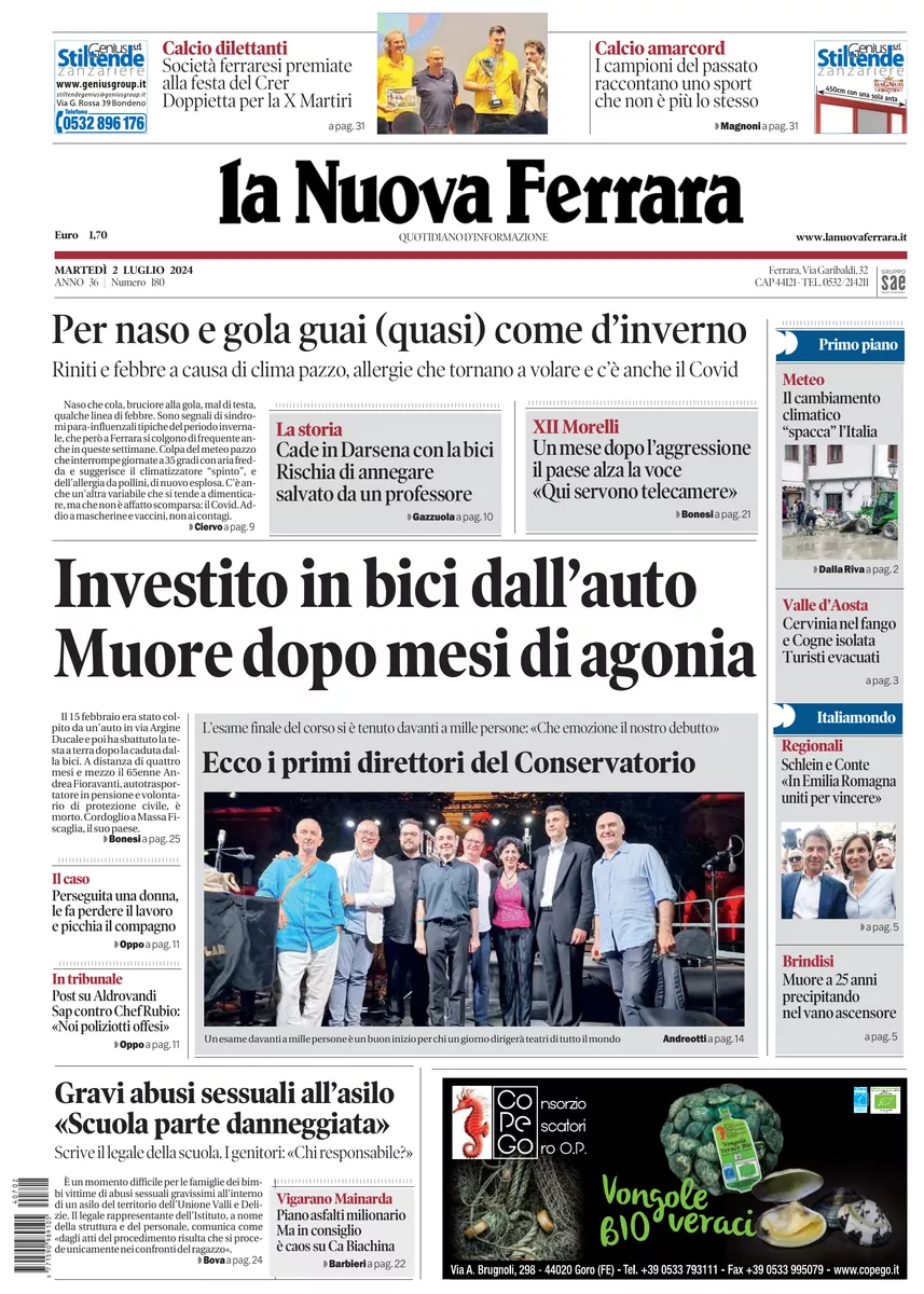 Prima-pagina-nuova ferrara-oggi-edizione-del-2024-07-02